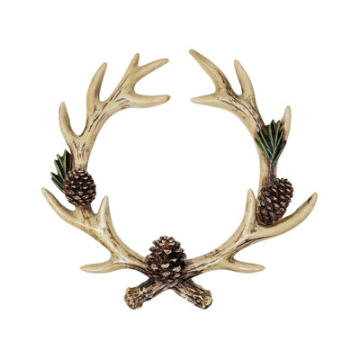 Resin Woodland Antler Pinecone Door Wreath
