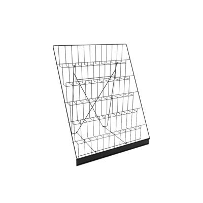FixtureDisplays 6-Tiered Black Wire Display Rack 25.0" x 24.3" x 20.0" for Tabletops, 2.5" Open Shelves, Greeting Card, Book, Craft, CD, DVD 119355