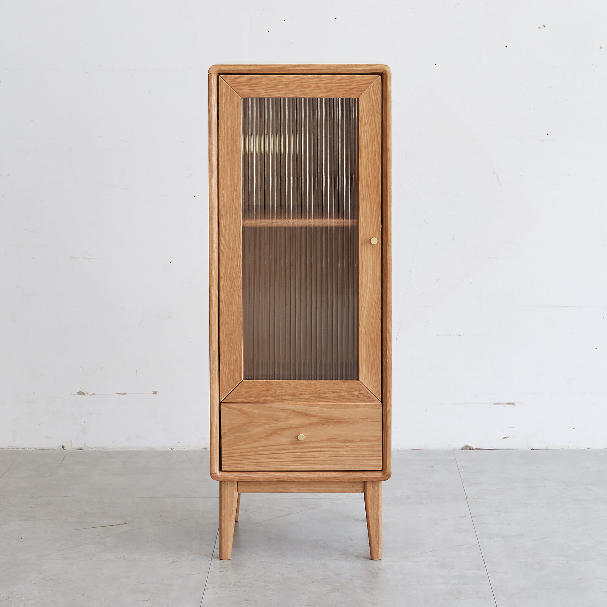 East Urban Home Solid Oak Storage Cabinet For Living Room, Free ...