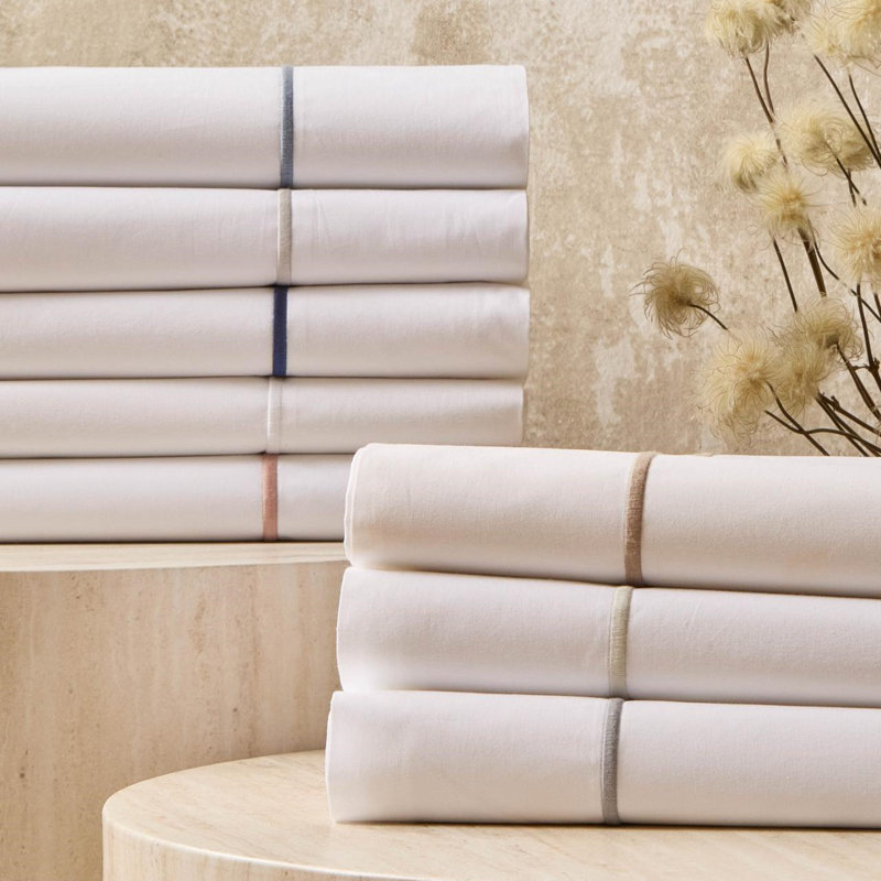 Classic Hotel 100% Cotton Shams, white/ silver, Standard