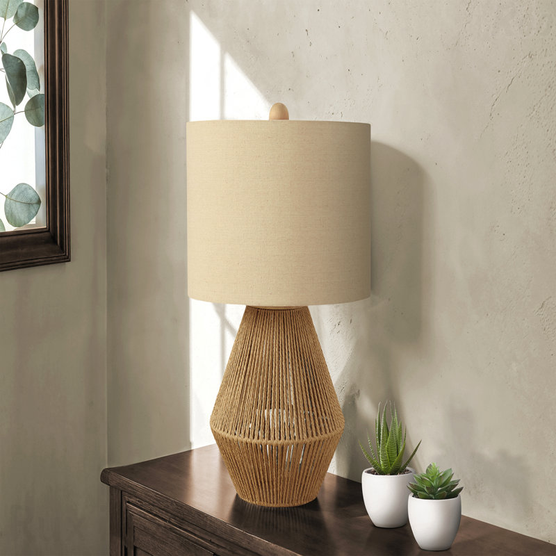 Table Lamp - 22"H, Brown Rope Material