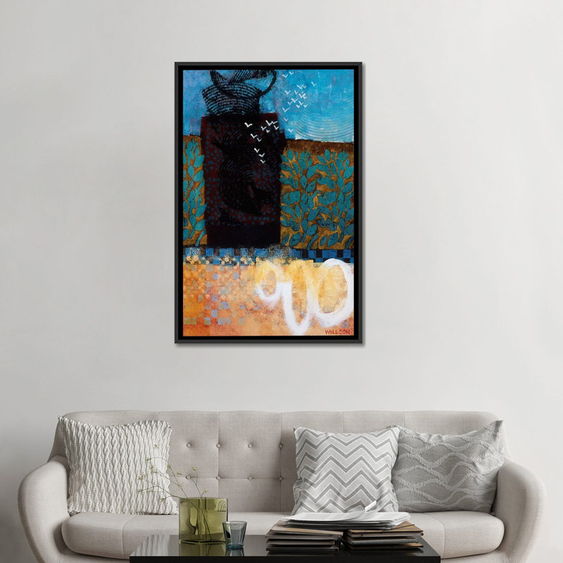 «Midsummer Morning», impression sur toile tendue, H 60 po x l 40po x P 1,5 po, Toile avec cadre noir, Pas de tapis