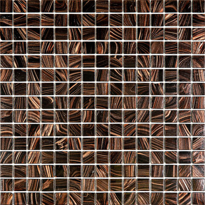 Carreau de mosaïque de mur et de plancher céleste en verre brun foncé et or 12 po x 20 po Celestial (paquet de 20 pieds carrés / caisse) (paquet de 20)