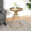 TABLE D'APPOINT HOLLE BORD ARROSÉ RÉTRO, GOLD ANTIQUE + COULEUR NATURELLE