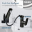 Robinet de lavabo de salle de bain escamotable sans contact MASO, 2 modes de jet, affichage de la température (° F), capteur de mouvement, pivotement à 360 °, poignée simple, 1 ou 3 trous, meuble-lavabo, lavabo et bar, noir mat-126101714
