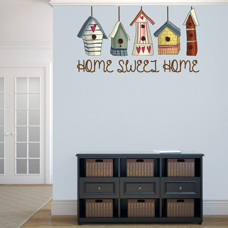 Décoration murale à imprimé maison pour oiseaux home, H 26 po x l 48 po