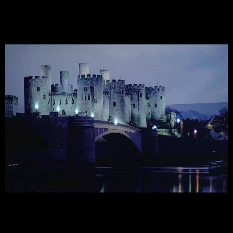 LED Lighted Conwy Castle in Wales Scene Canvas Wall Art 15.75" x 23.5"
