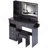 41" Large Size Left Drawer Desktop Vanity Table+Cushioned Stool Dresser Set, 2 AC+2 USB Power Station, Hair Dryer Stand, Extra Large Touch Control LED Mirror, 3-Color Switch, EPA, GCC, UL Certificate