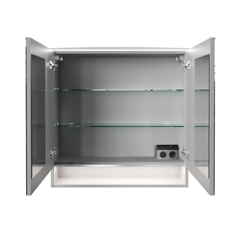 800mm W 810mm H Wall Cabinet Frameless Medicine Cabinet Mirror 2 Adjustable, White