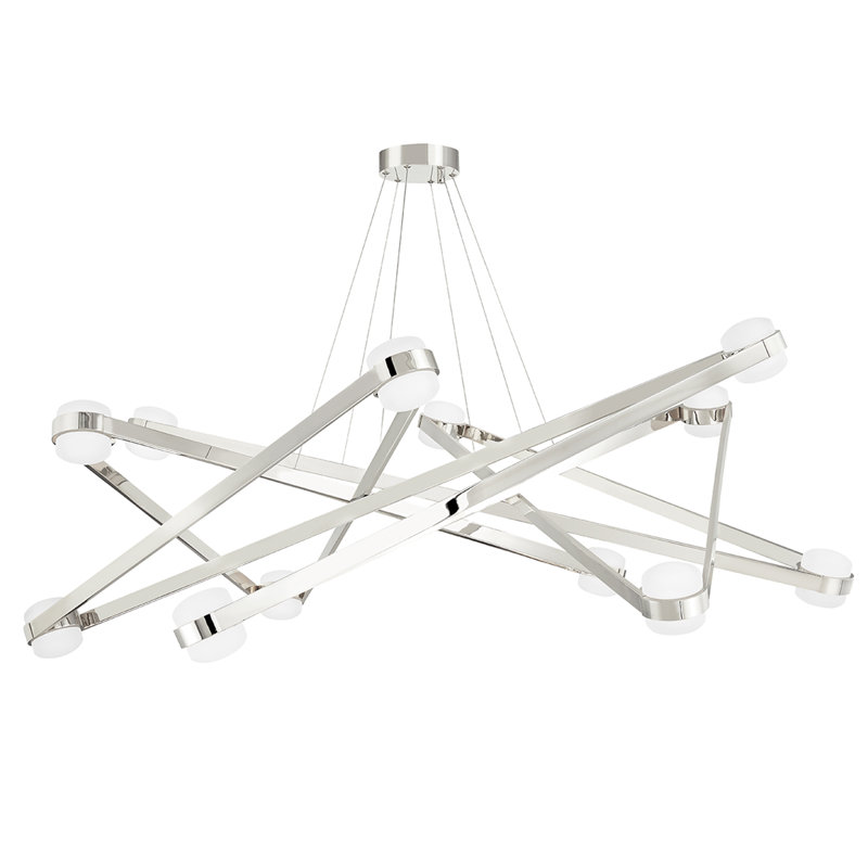 Orbit 12 Light Chandelier, Polished Nickel