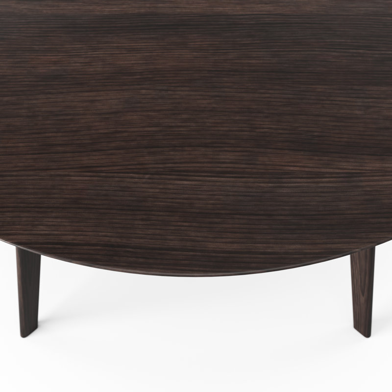 Ferdy Round Solid Wood Base Dining Table, Charcoal Walnut