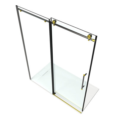 Cabine de douche d'angle semi-encadrée l 48 "x P 36" Kathey