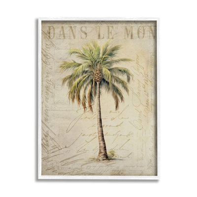 Ba-009-Framed " Vintage Palm Tree " by Andrea Haase