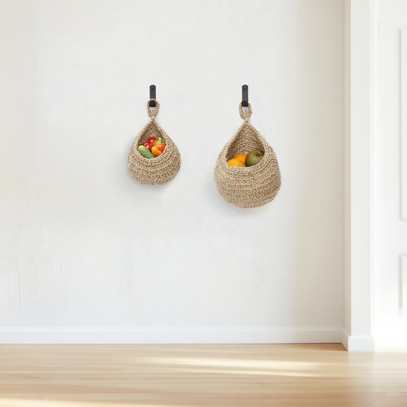 Ensemble de 6 paniers à fruits suspendus Boho