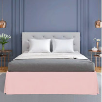 Pink four-piece high-end bed skirt set 100 pure cotton washed cotton super  soft nude