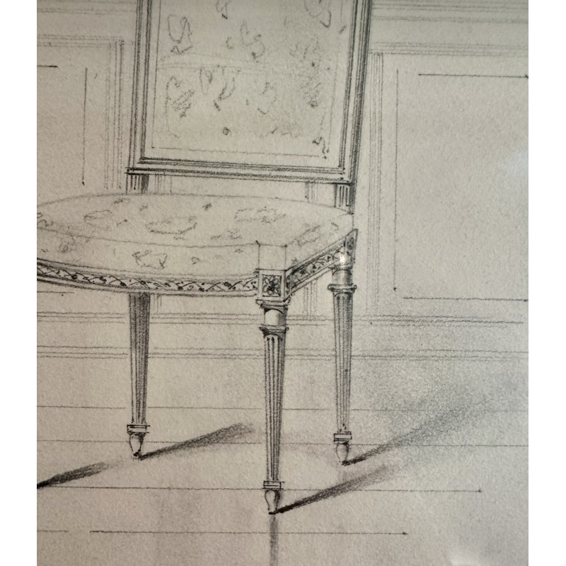 The Paris Apartment Collection Original Paris Atelier Sketch No. 834: Louis XVI Boudoir Chair