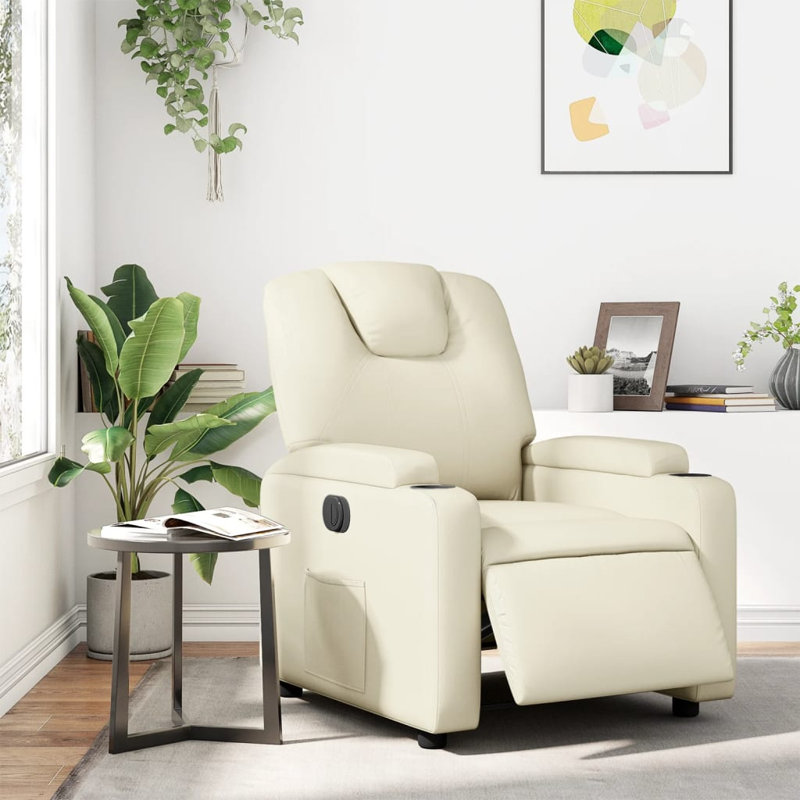 Fauteuil de massage en faux cuir, Similicuir crème