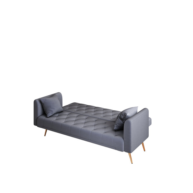 Grey Velvet Multi-Functional Bed, For Small Living Room & Bedroom, Can Be Turned Into 3 Adjustable Postures, Easy To Assemble, 600Lbs Capacity Assembly, Max Weight