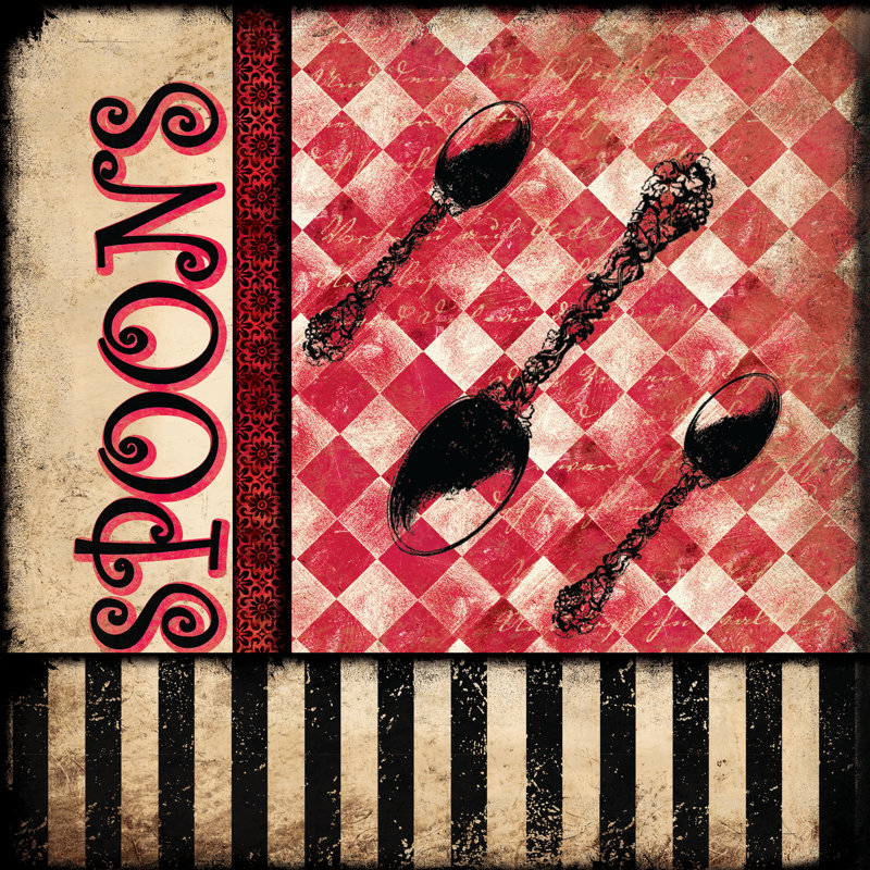 Spoons - Wrapped Canvas Painting, 51cm H x 51cm W x 3.8cm D