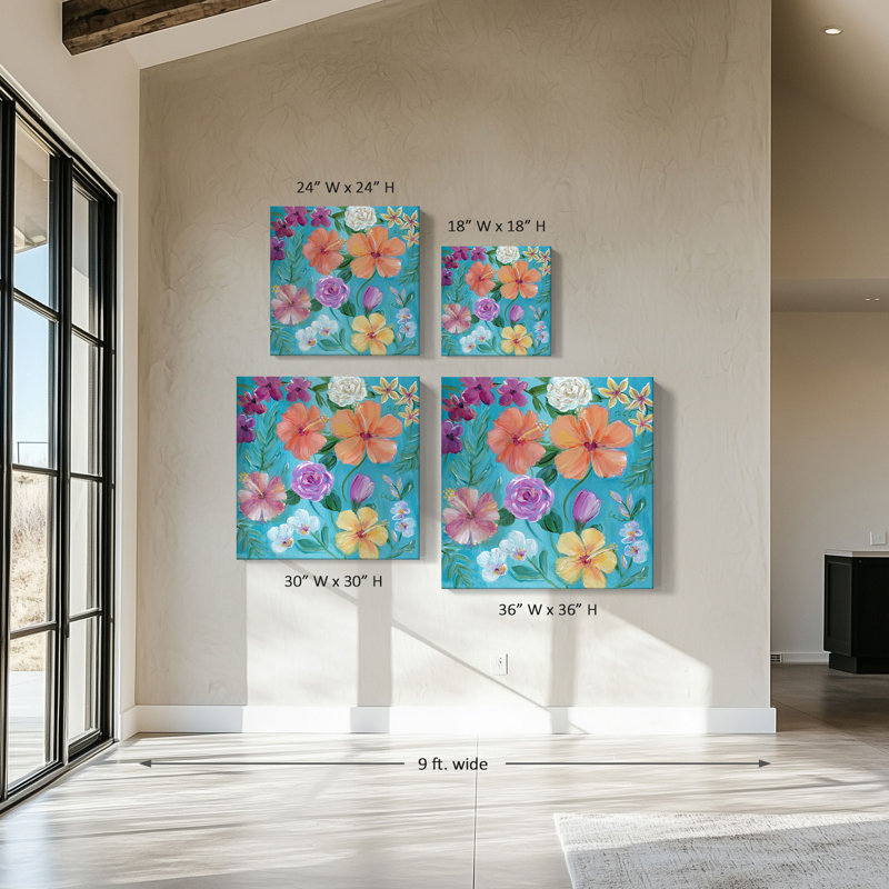 "Tropical Medley I" par Marilyn Dunlap, reproduction sur toile, H 24 po x l 24 po x P 1,5 po