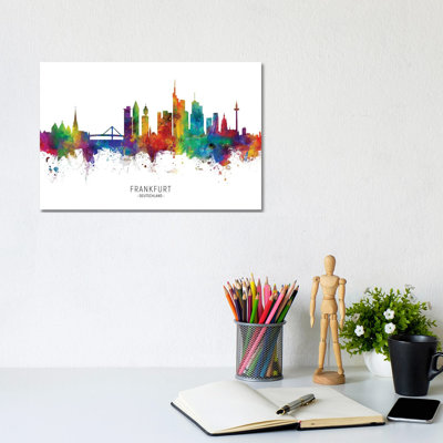 Frankfurt Germany Skyline by Michael Tompsett - Wrapped Canvas Print