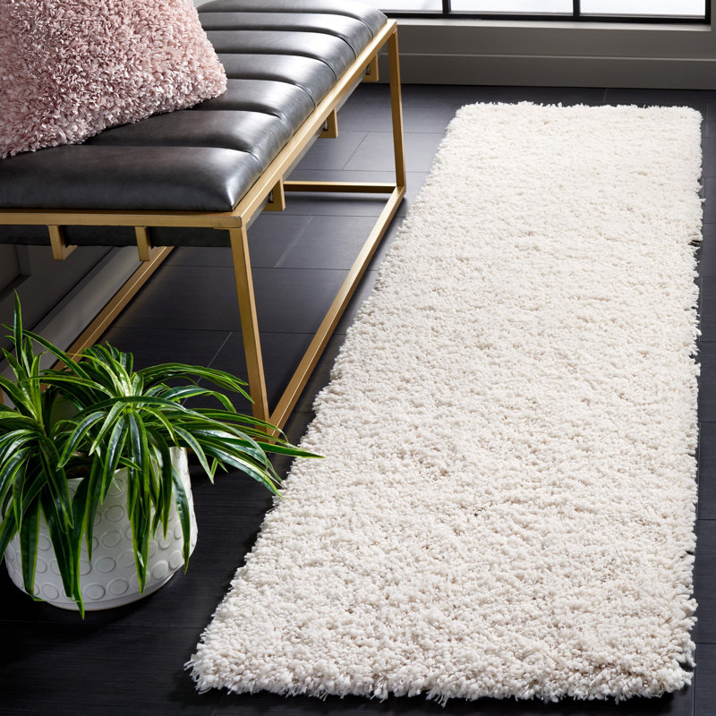 Luxe Shag Hand Tufted/ Hooked Performance Solid Color Rug, Runner 2'3" x 8'