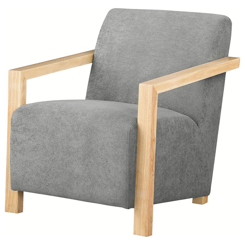 Chaise avec accoudoirs rembourrée Brynnly, Polyester gris