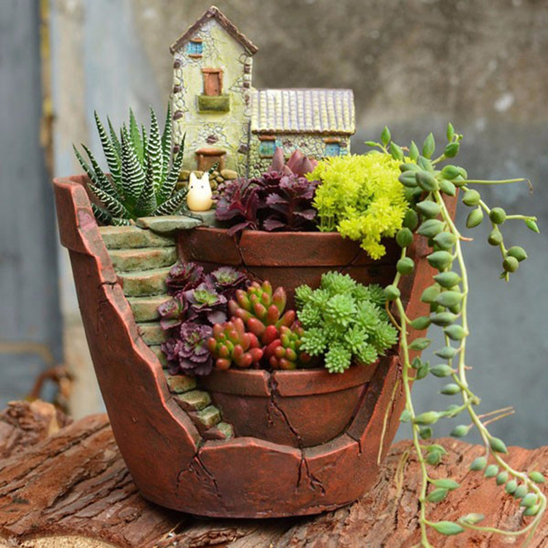 Pot à fleurs en résine Jaeshon