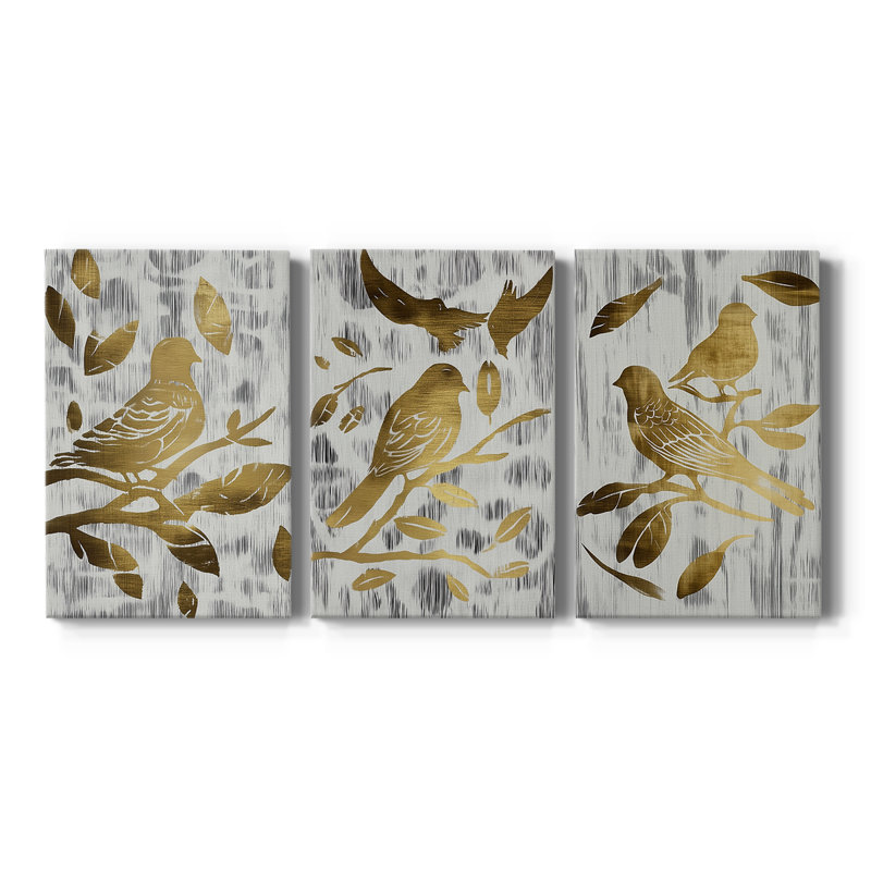 Christmas Holiday Art LXVI - Toile tendue avec châssis sur mesure - 3 pièces, H 12 po x l 24 po