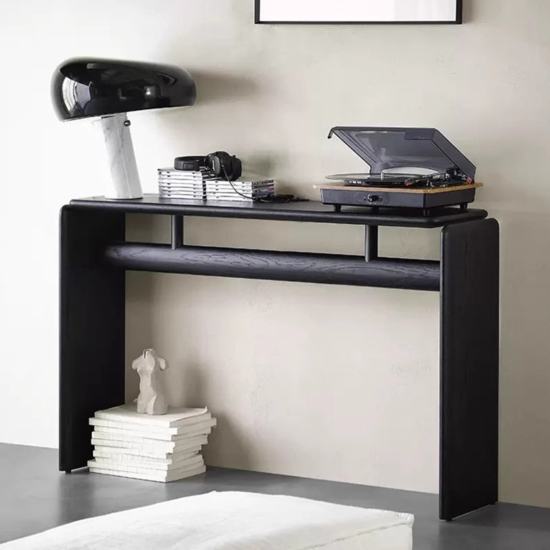 Console de style japonais moderne, Noir, H 29,5 po x l 51,2 po x P 11,8 po