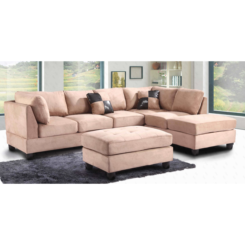 Liskeard Bella Tufted Rectangle Standard Ottoman, Microsuède selle