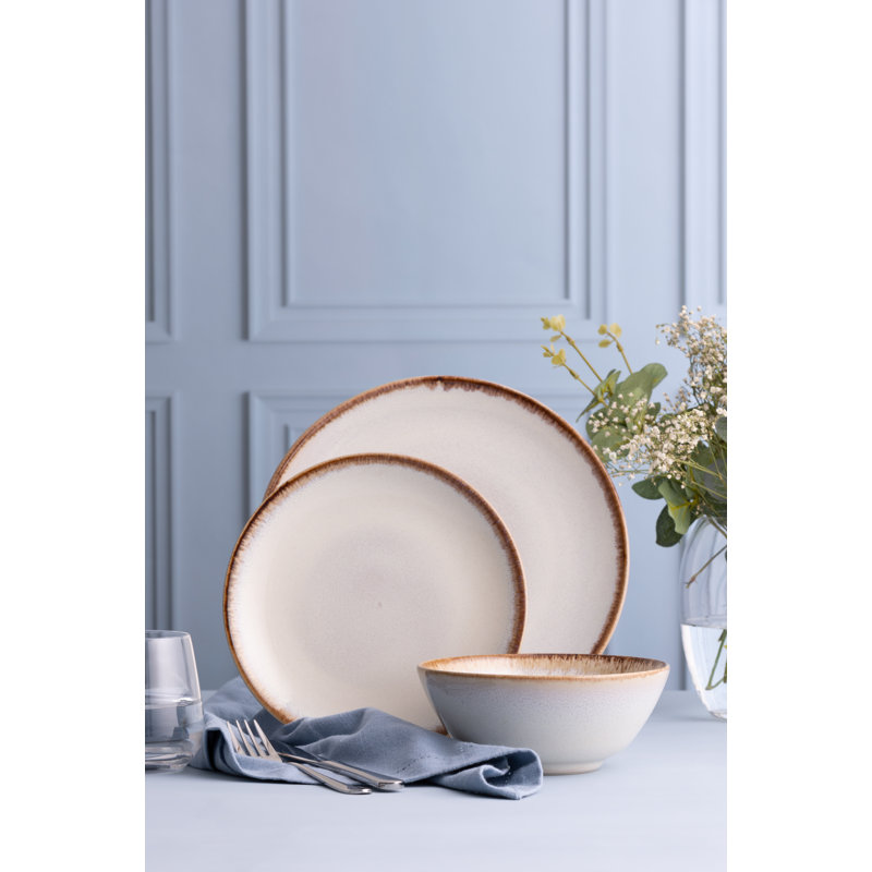 Reactive 12pc Dinner Set, Cream