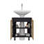 Rangement sous l'évier: H 24,8 po, 2 portes, 2 tablettes, 4 pieds, chêne naturel / wengé noir - Salle de bain-382366569