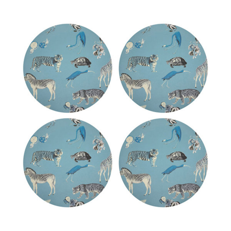 Exotix Natural Vegan Leather Round Coasters, Stamford