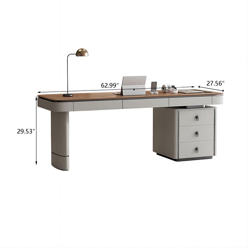 62.99"Sleek Modern Luxury Solid Wood Desk, 29.53" H x 62.99" W x 27.56" D