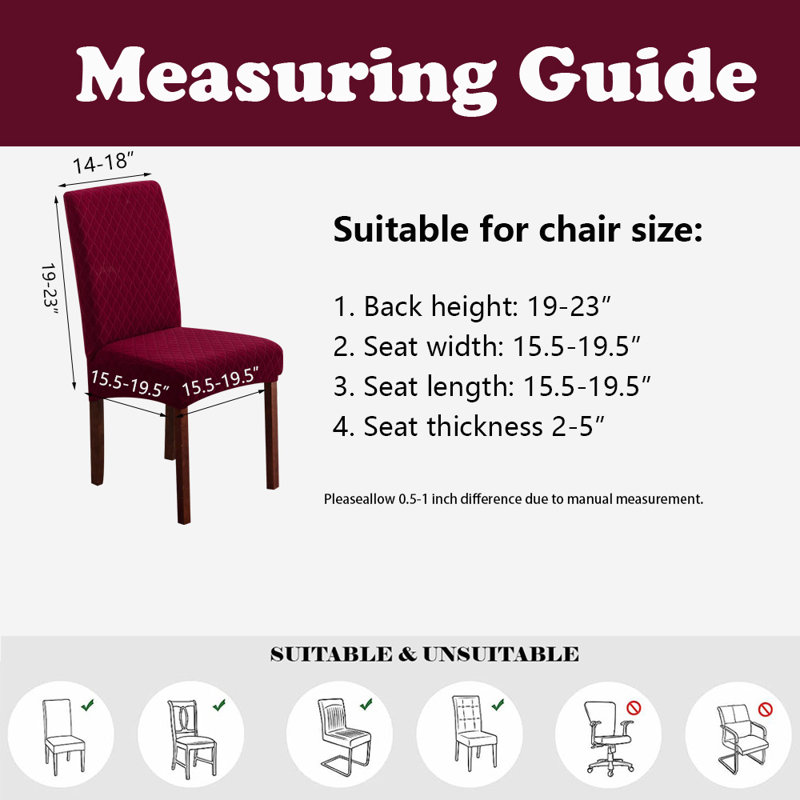 Housse de chaise de salle à manger, housse de chaise imperméable, ensemble de 6, Rouge