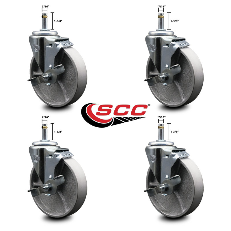 Roulettes semi-pivotantes en acier