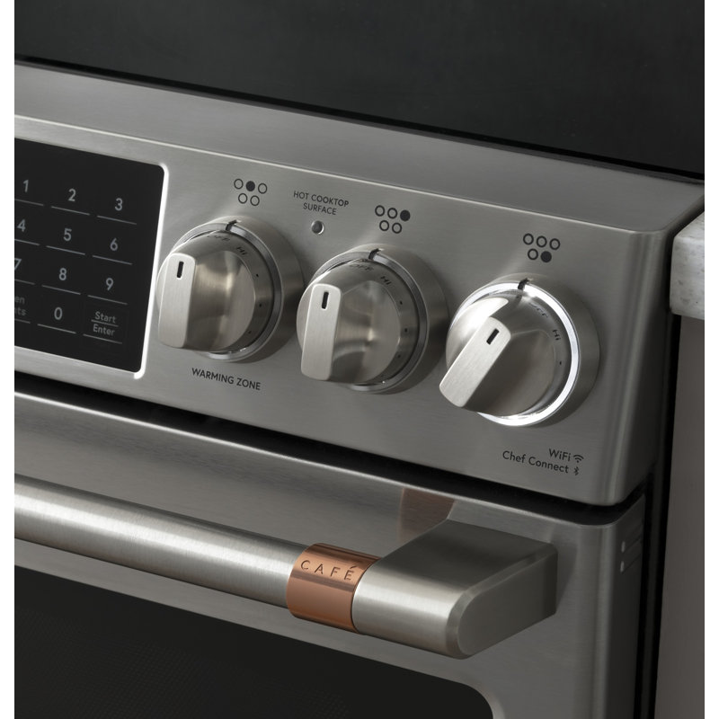Café 30" 5.7 cu. ft. Slide-in Electric Range with Induction Cooktop, Stainless Steel