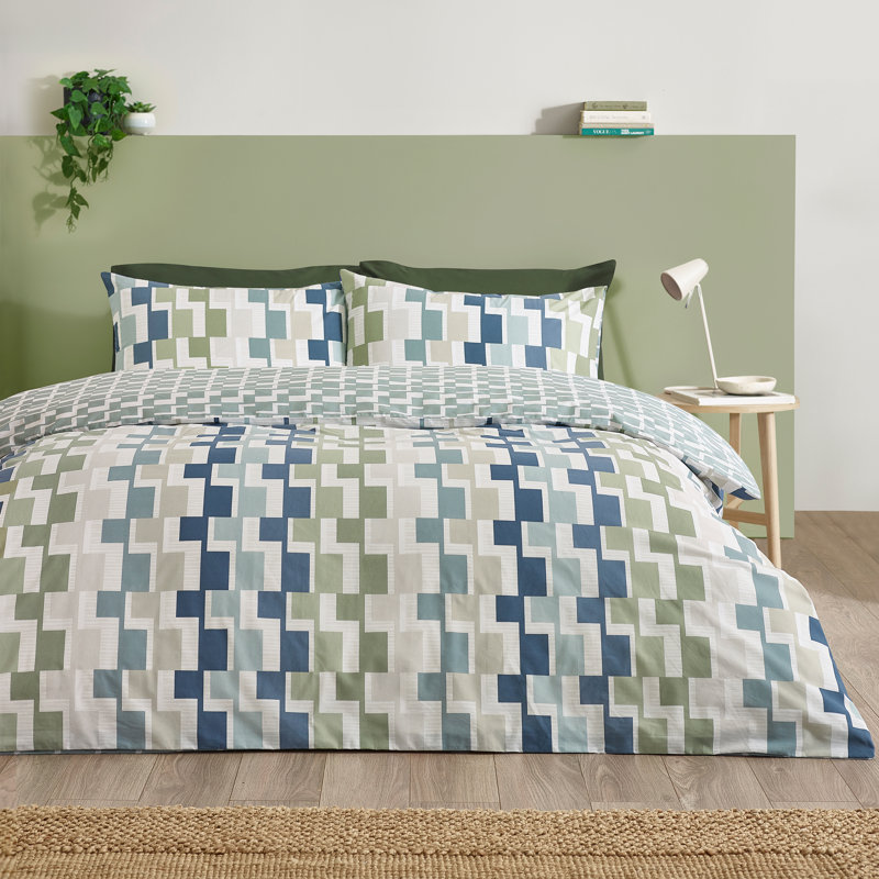 Bryson Geo Reversible Duvet Cover Set, Single
