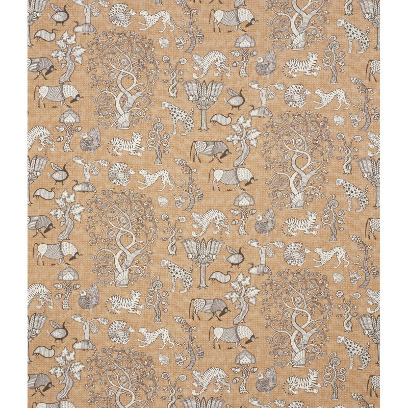 Tissu Animalia, Carbone / terre de sienne