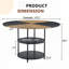 Table de salle à manger ronde moderne épissure avec rangement double couche (47,3 po)-735649111