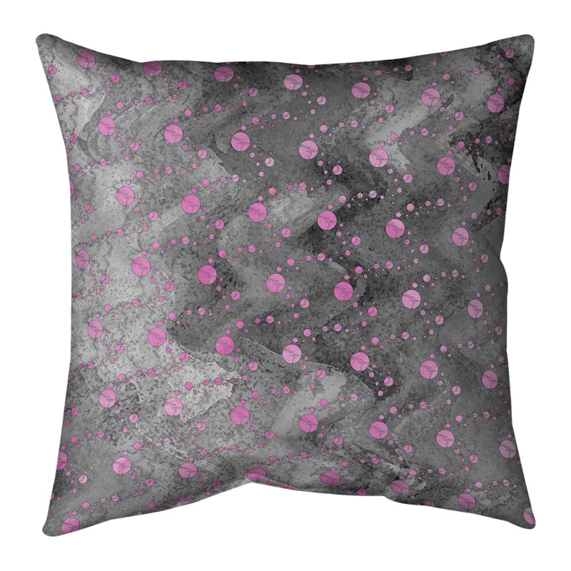 Housse et insert de coussin carré Katelyn Elizabeth Planets Stars, H 16 po x l 16 po, Rose / Noir