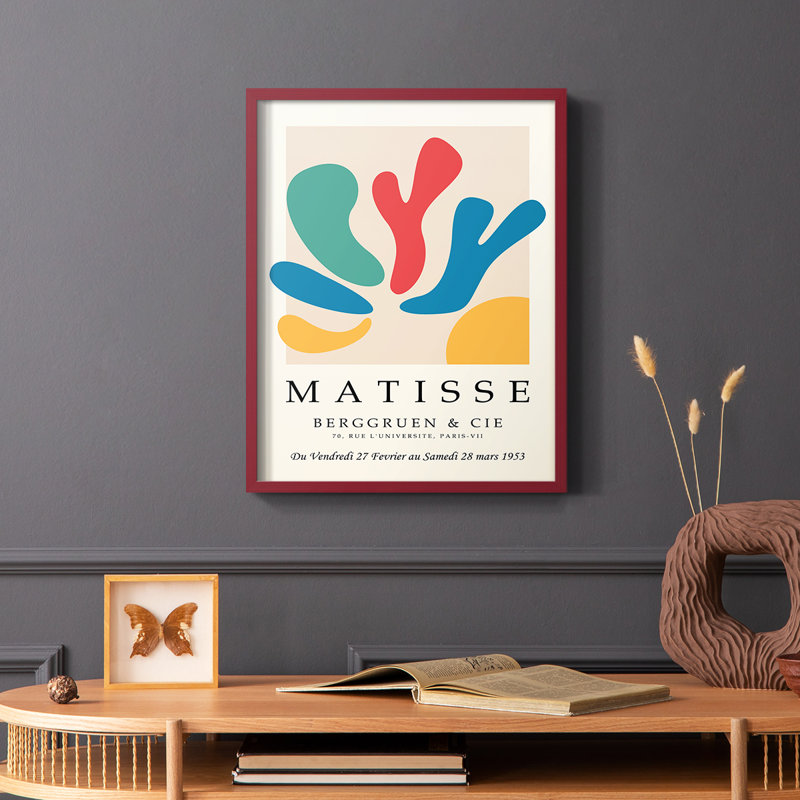 Impression encadrée Matisse CEC  III - Bois massif, Rouge, H 10 po x l 8 po