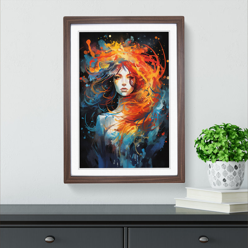 Single Picture Frame Wall Art, 64cm H x 46cm W, Walnut Framed