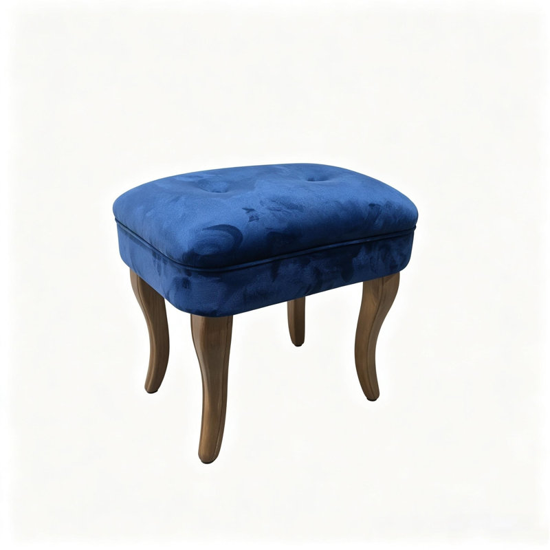 Chaise de coiffeuse en bois massif, Bleu