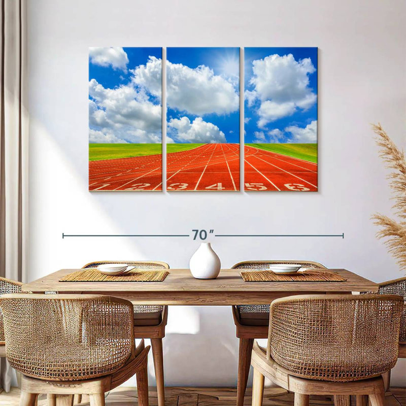 Cloudscape Over Running Track, 36" H x 57" W