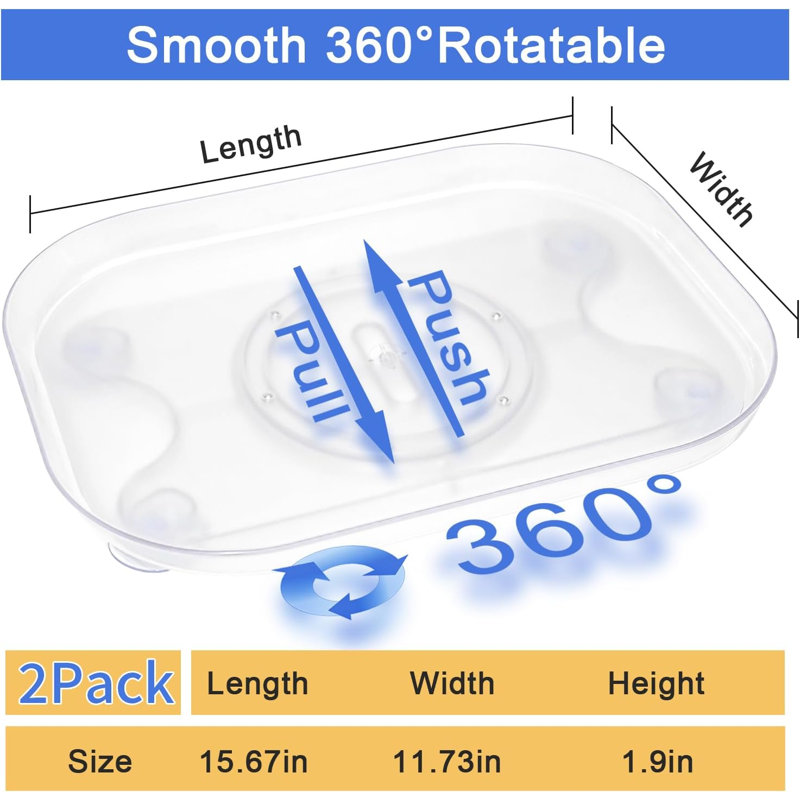 Plateau tournant pivotant à 360 ° Dionicia pour rangement et rangement pour réfrigérateur