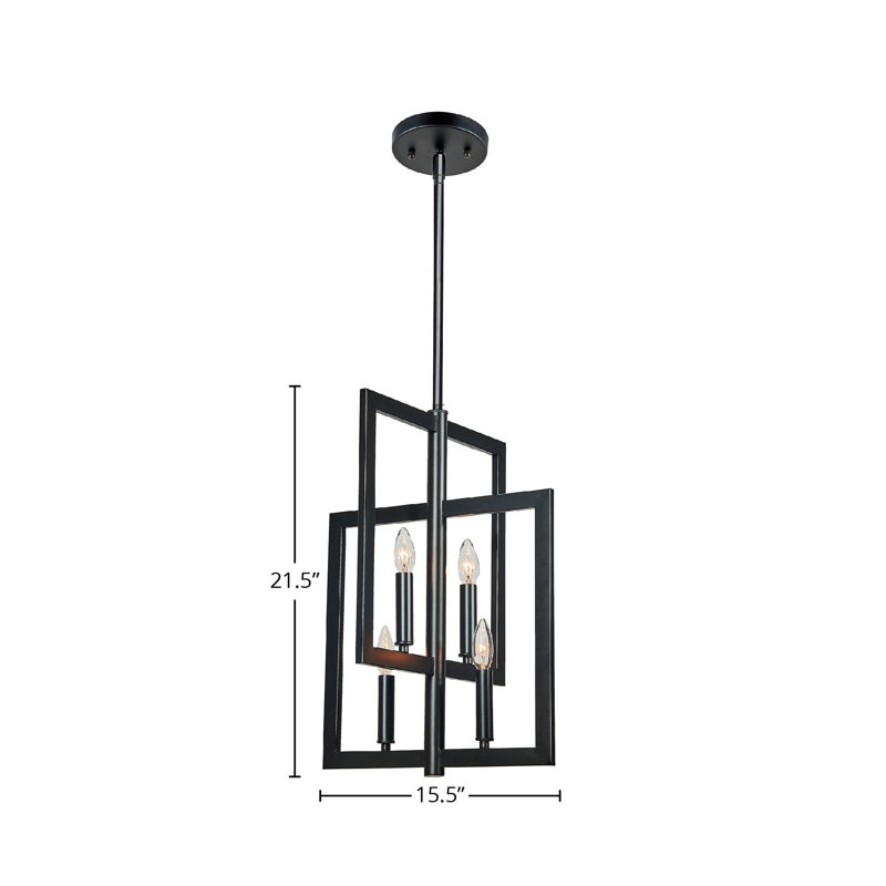 Luminaire suspendu noir à 4 lumières Gladsheim