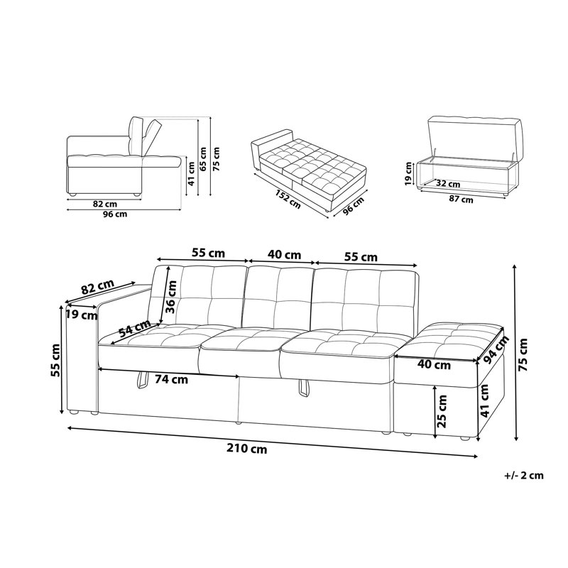 Akirra 3 Seater Sleeper