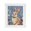 «Whimsical Rabbit on Blue», reproduction d'art sous verre, design par Sara Culpepper-712790761-712790757